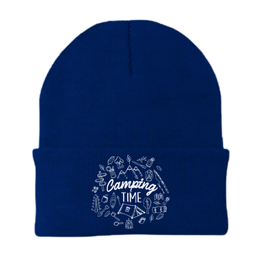 Camping Elements Embroidered Beanie
